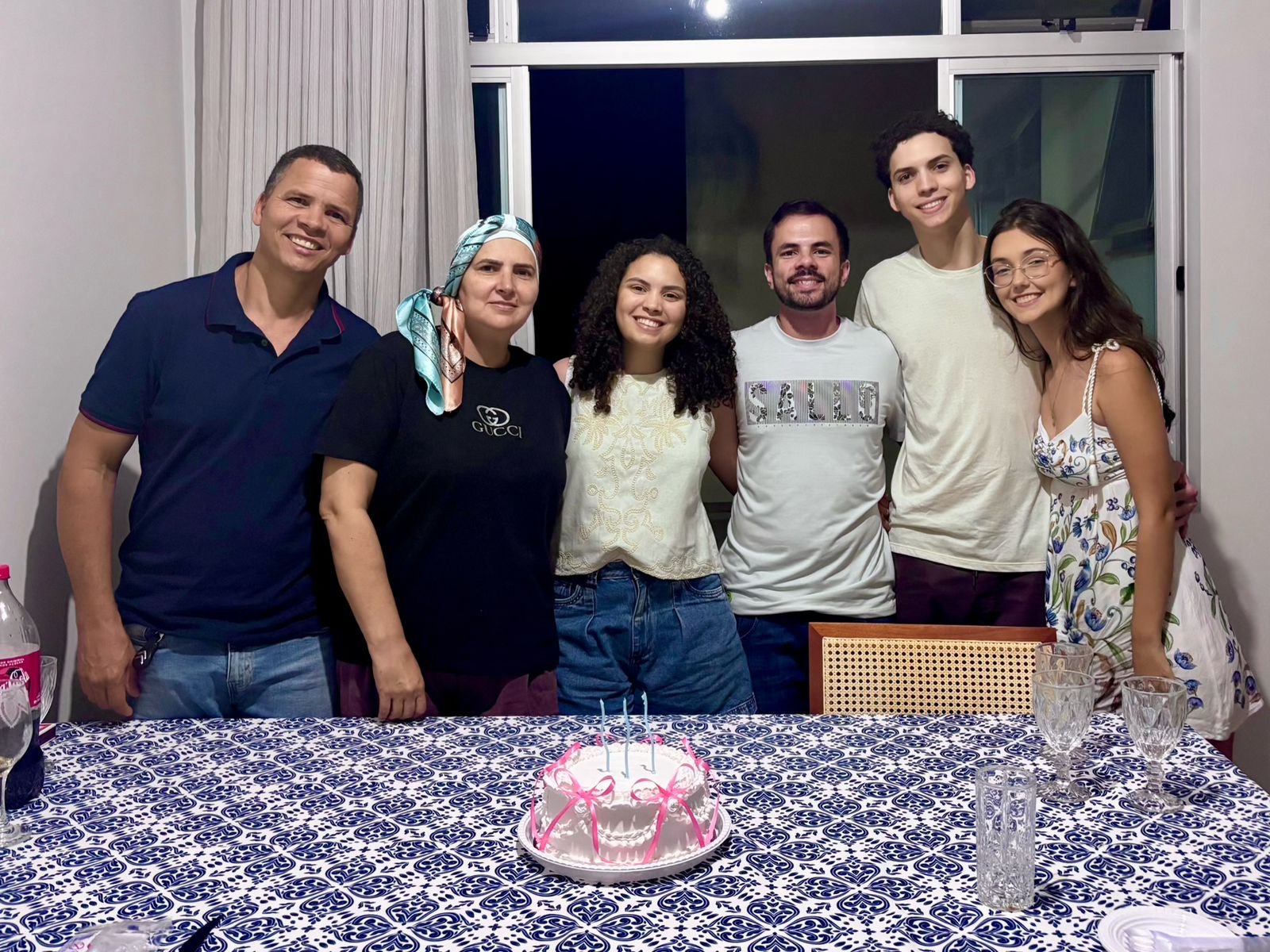 Márcia com o marido Magno, a filha Ana Clara Almeida e o genro Athos, e o filho Pedro Augusto, com a nora Ana Clara Pires